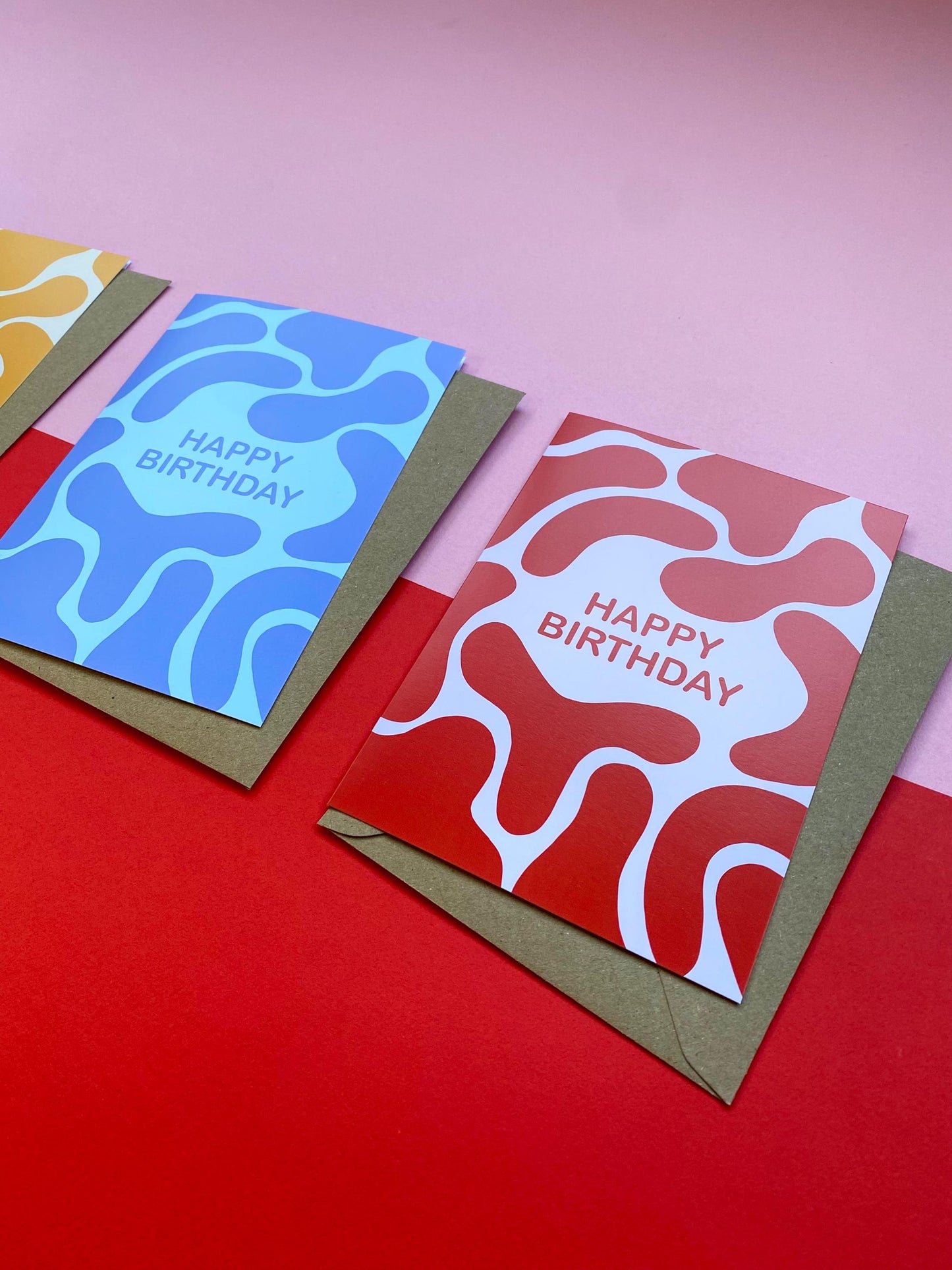 Happy Birthday Red Squiggle Card