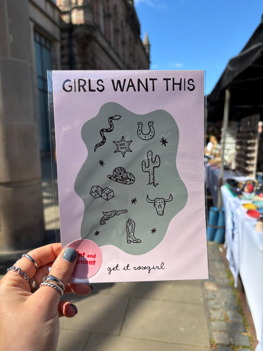 Girls Want This Cowgirl Rodeo Print