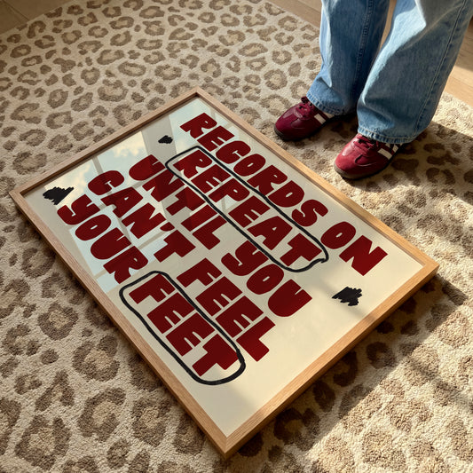 Records On Repeat Music Print