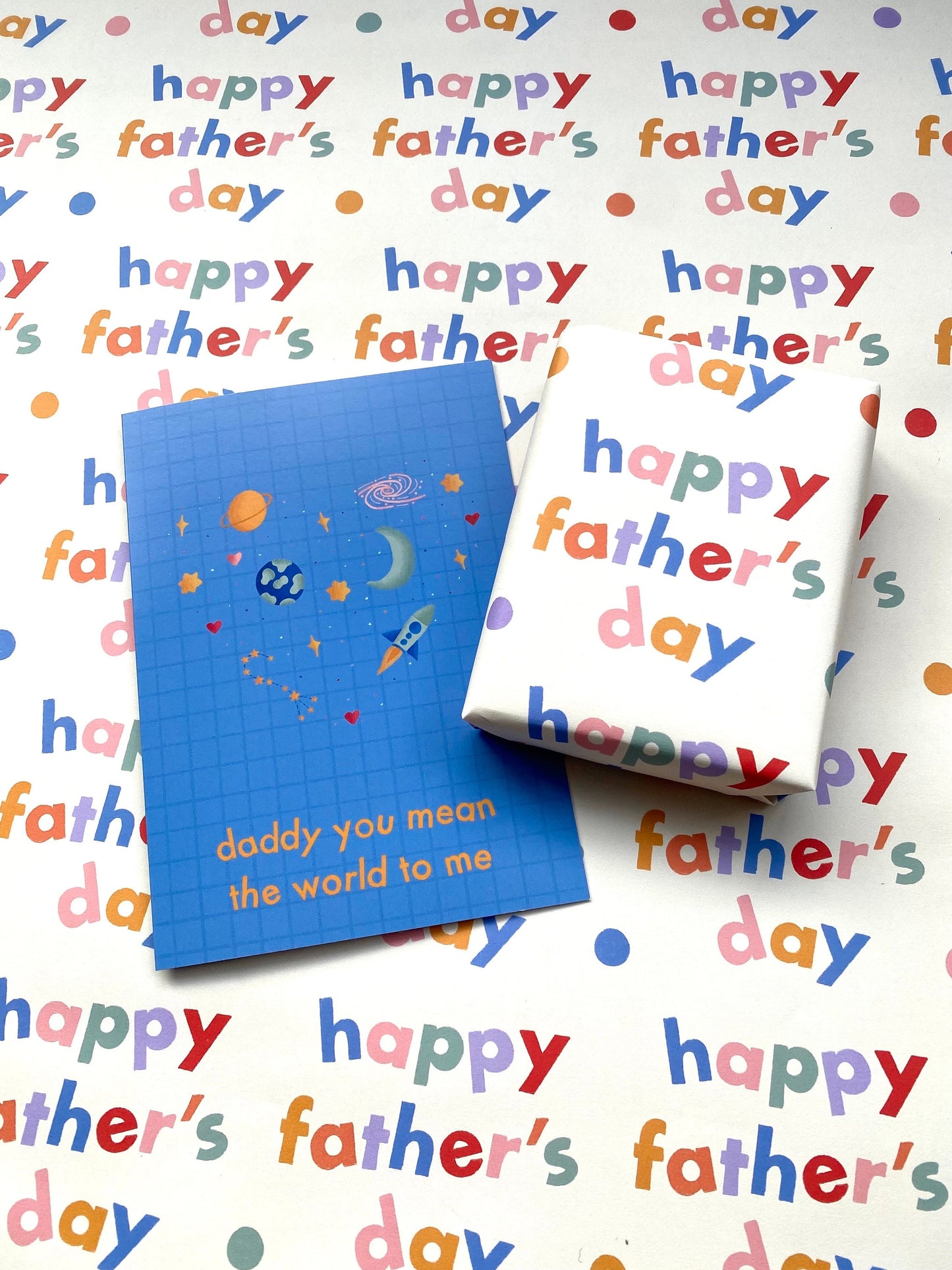 Daddy You Mean The World To Me Cute Planets Card