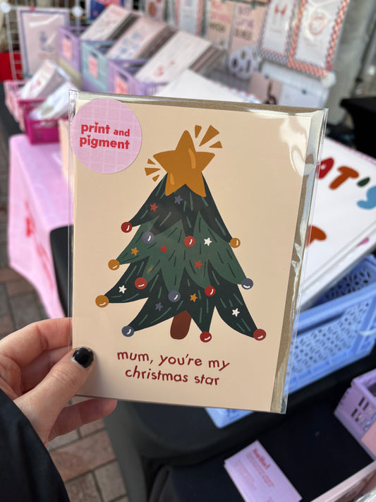 Mum, You're My Christmas Star Festive Card