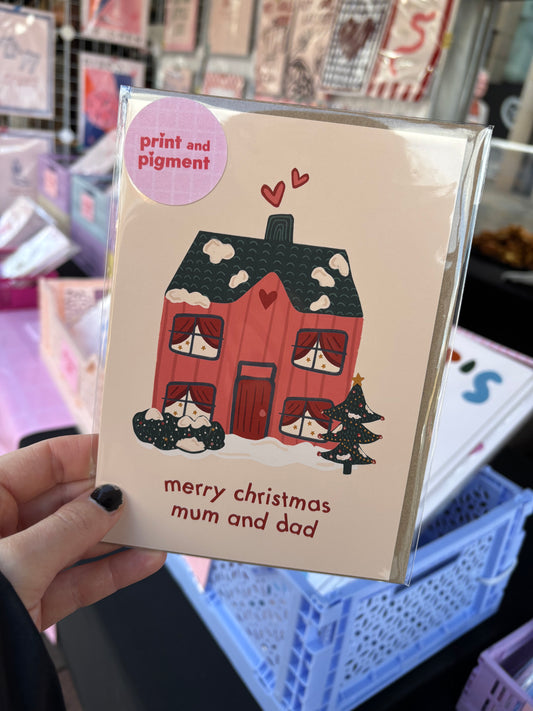 Merry Christmas Mum and Dad Festive Card