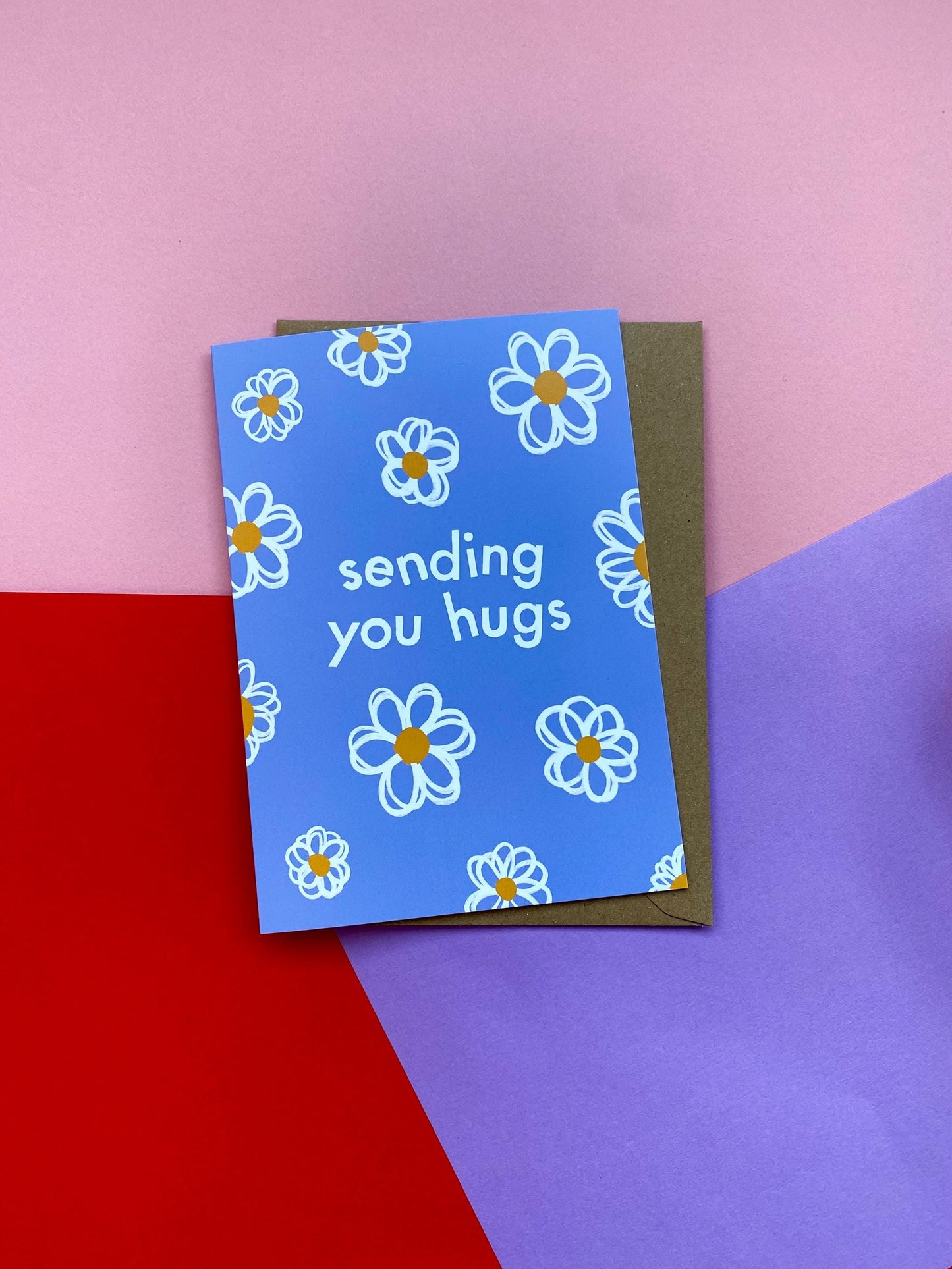Sending You Hugs Purple Flower Card