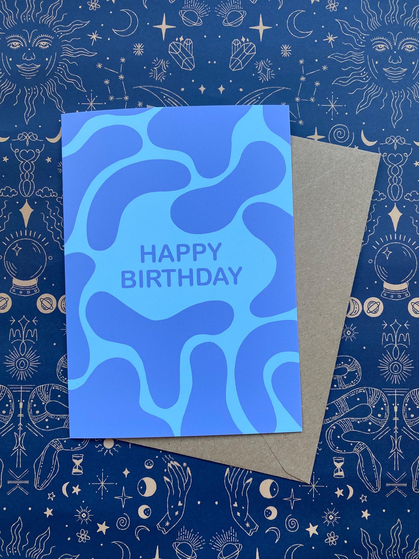 Happy Birthday Blue Squiggle Card