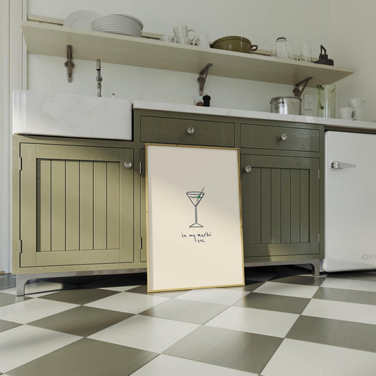 In My Martini Era Hand Drawn Print