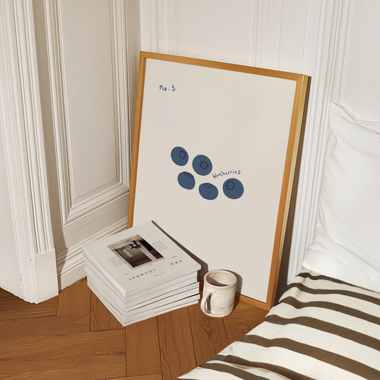 Blueberries Hand Drawn Kitchen Print