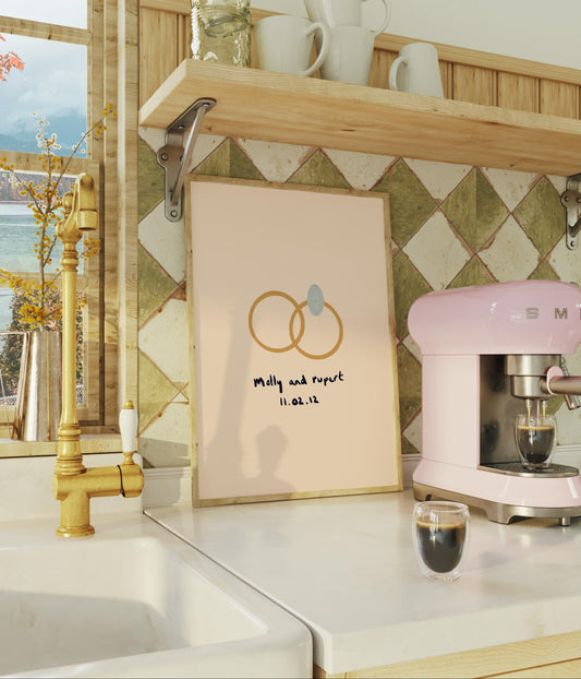 Personalised Couples Wedding Ring Print