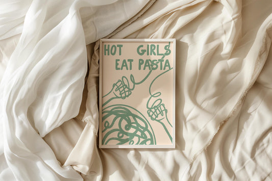 Hot Girls Eat Pasta Kitchen Print