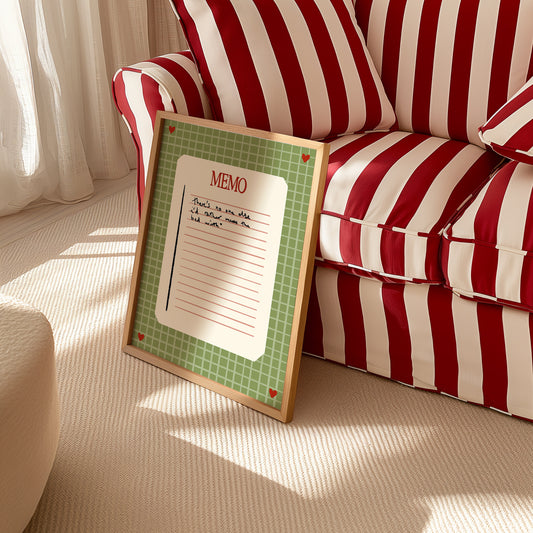 There's No One Else I'd Rather Make The Bed With - Green Memo Print