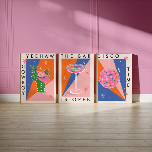 Yeehaw Cowboy Bold Western Cactus Print