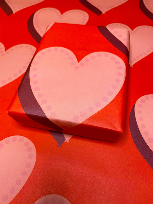 Love Hearts A2 Wrapping Paper Sheet