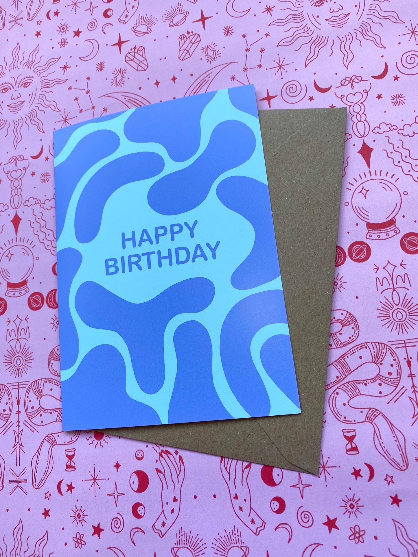 Happy Birthday Blue Squiggle Card