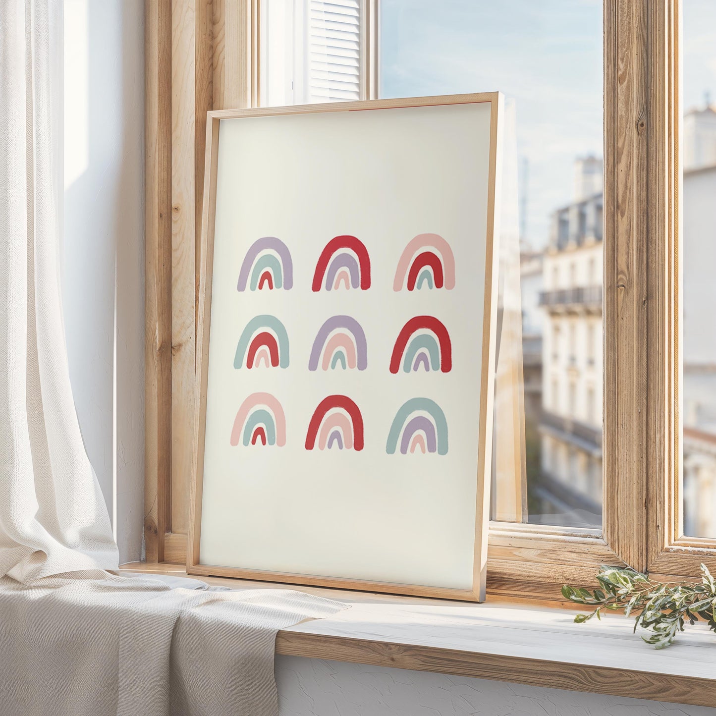 Rainbow Happy Nursery Print