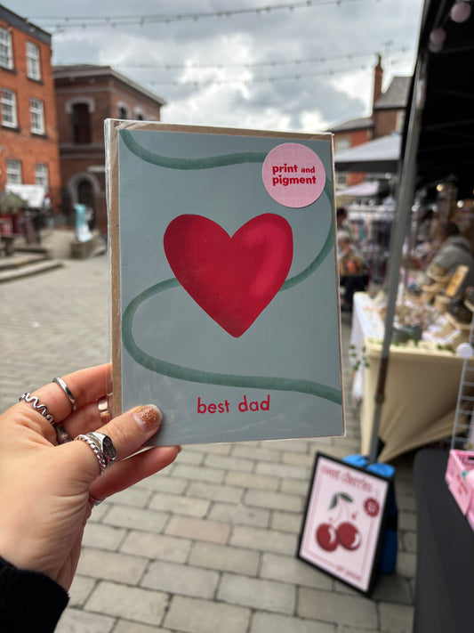 Best Dad Love Heart Card