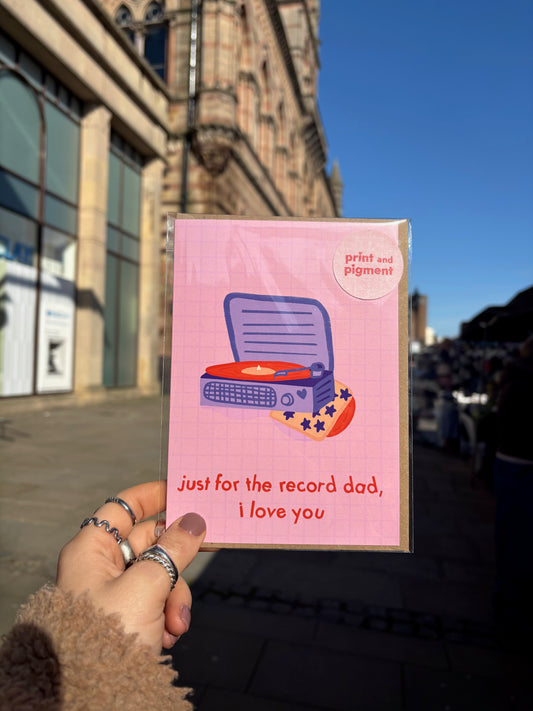 Just For The Record Dad I love You Retro Card