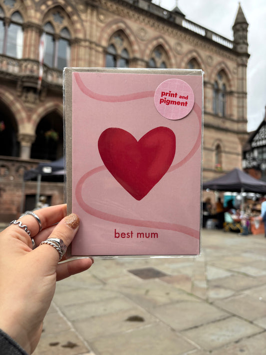 Best Mum Hand Drawn Card