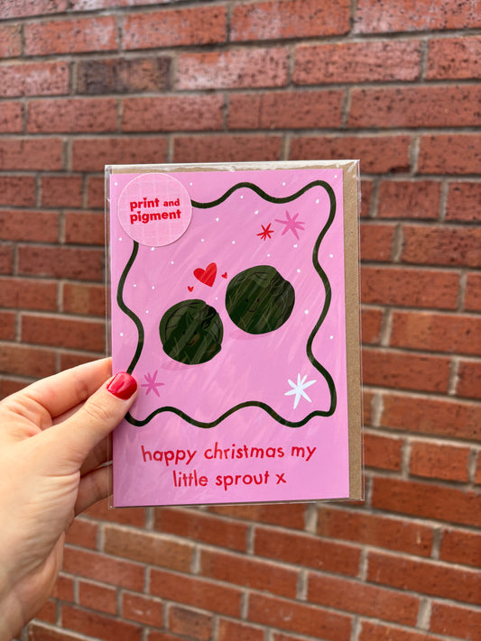 Happy Christmas My Little Sprout Christmas Card