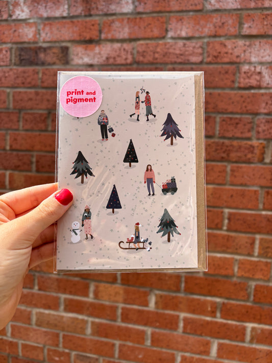 Illustrated Christmas Characters Card