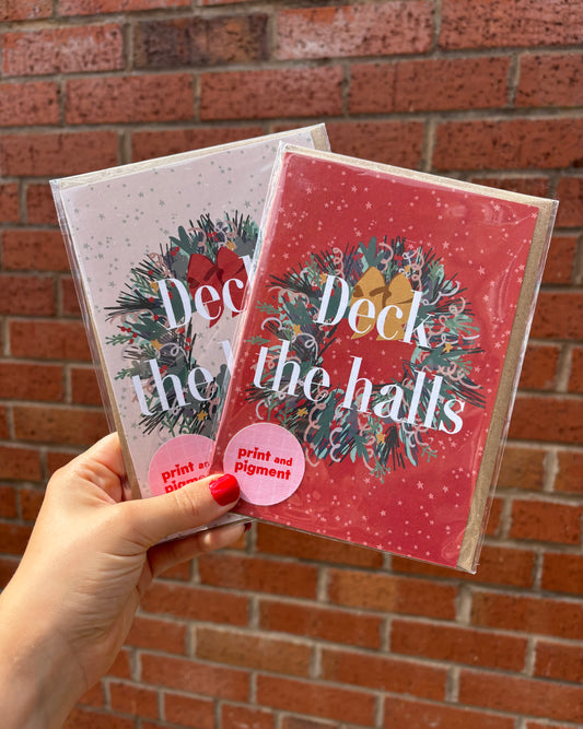 Deck the Halls Christmas Wreath Card