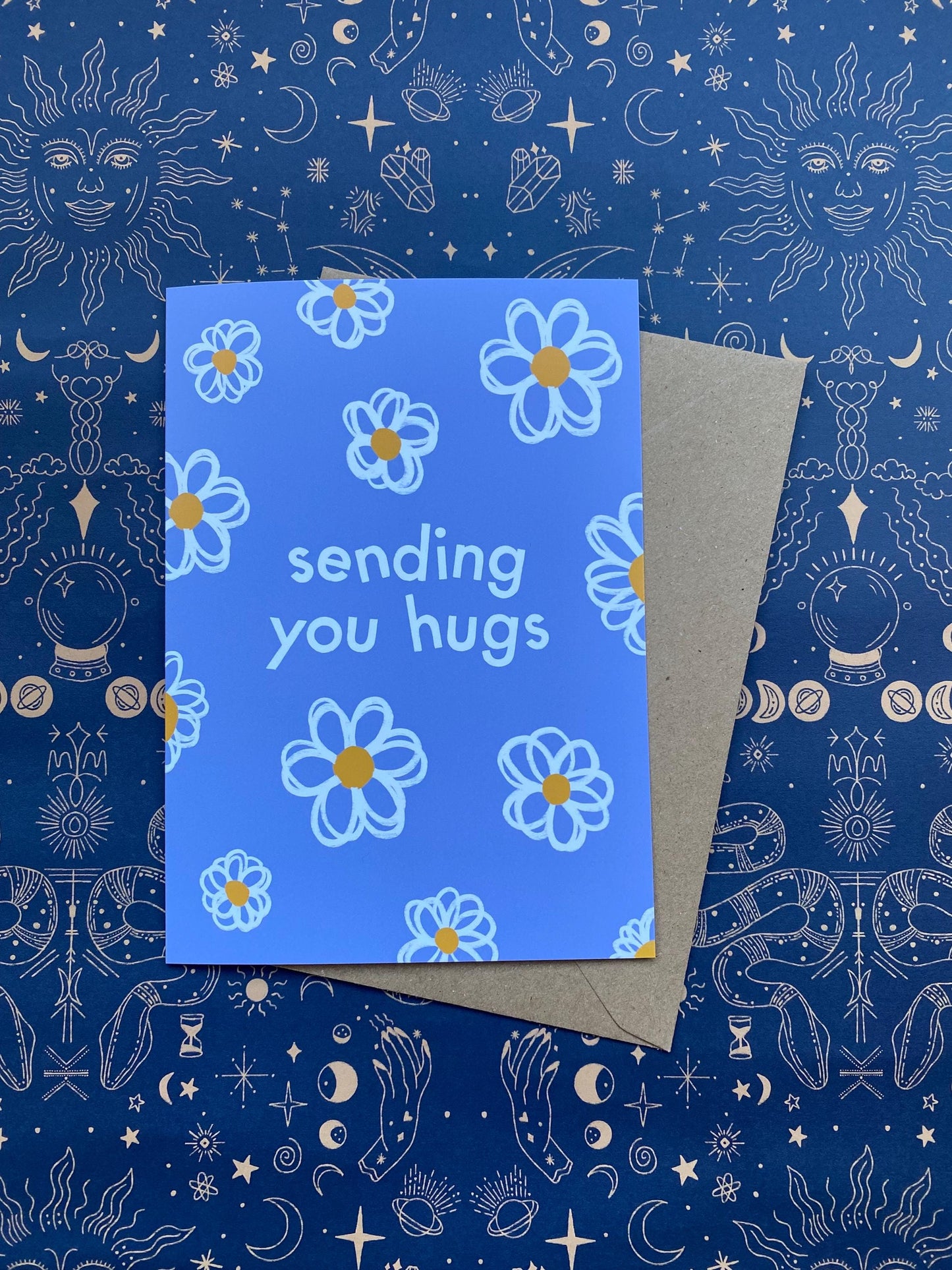 Sending You Hugs Purple Flower Card