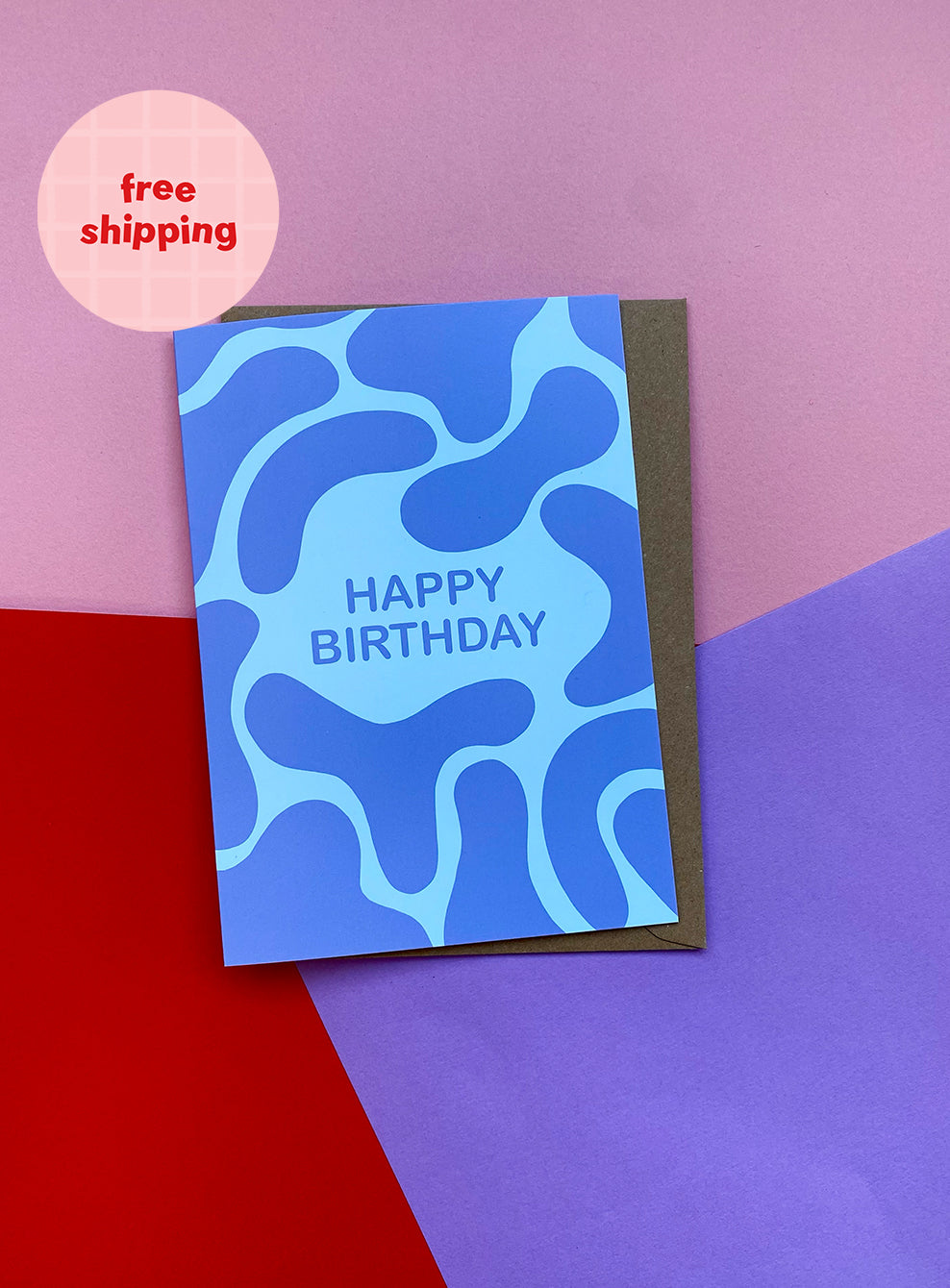 Happy Birthday Blue Squiggle Card