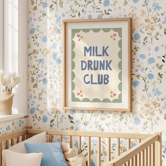 Milk Drunk Club Nursery Print