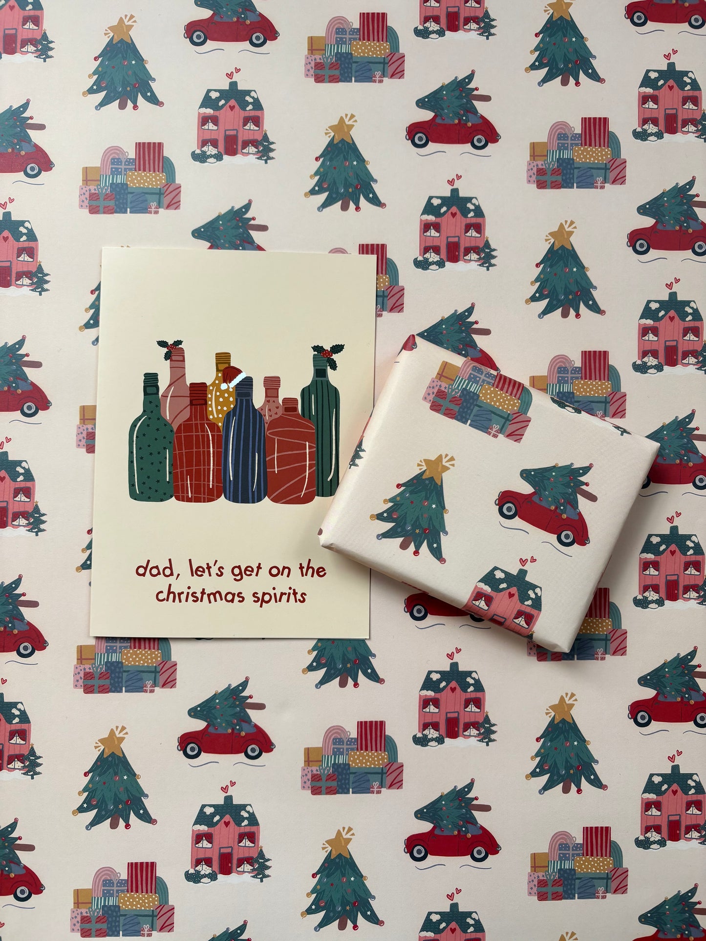 Dad, Let's Get On The Christmas Spirits Festive Card