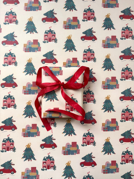 Christmas Winter Scene A2 Wrapping Paper Sheet