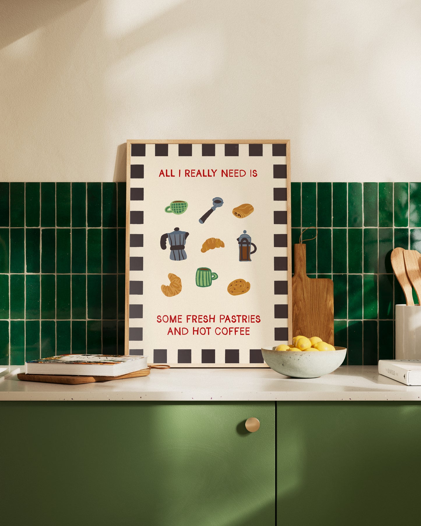 All I Really Need Is Some Fresh Pastries and Hot Coffee Print