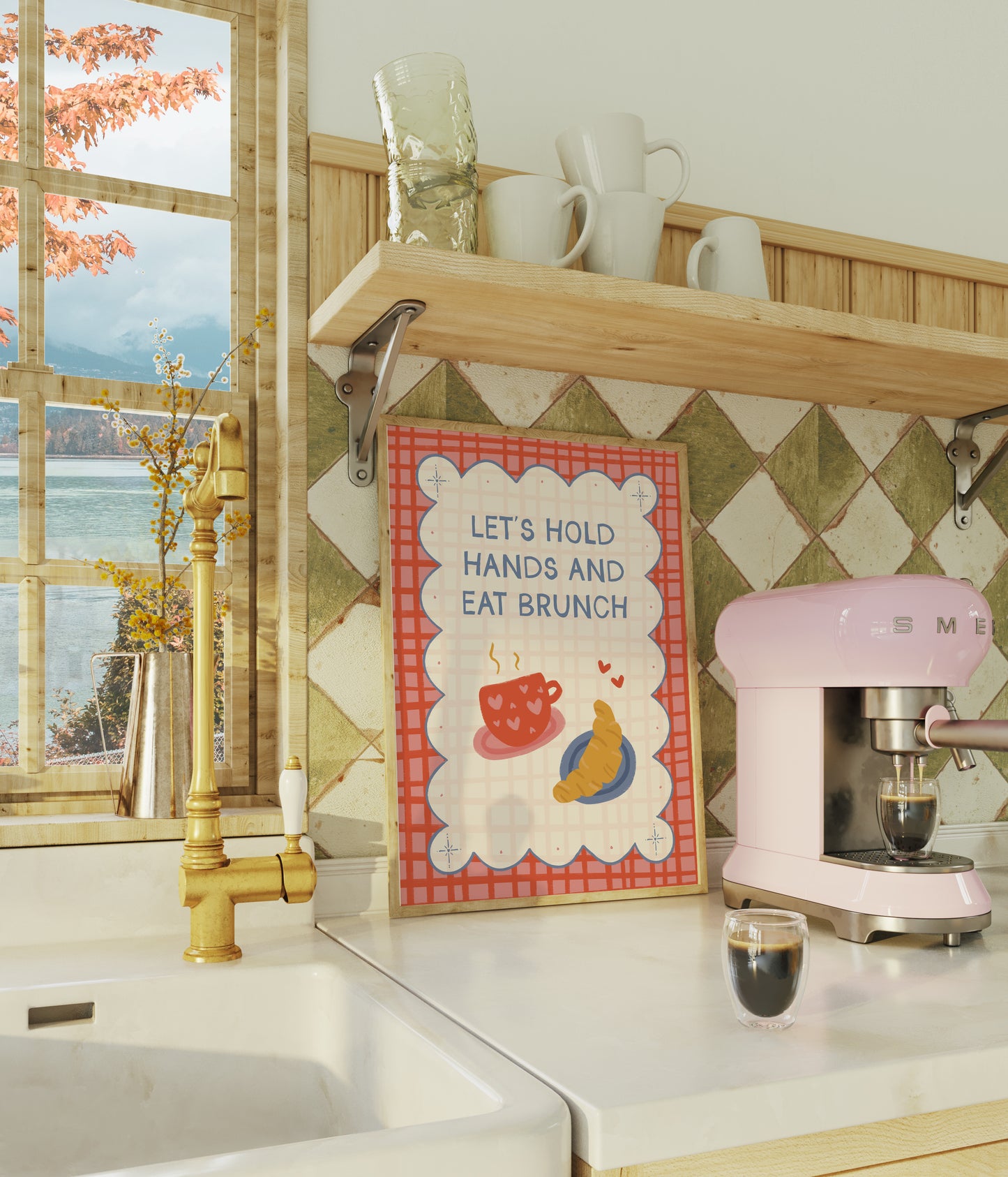 Let's Hold Hands And Eat Brunch Couples Print