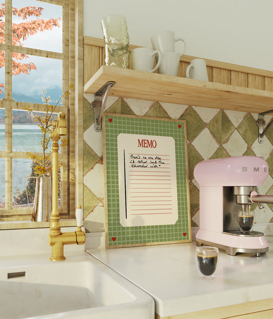 There's No One Else I'd Rather Load The Dishwasher With - Green Memo Print