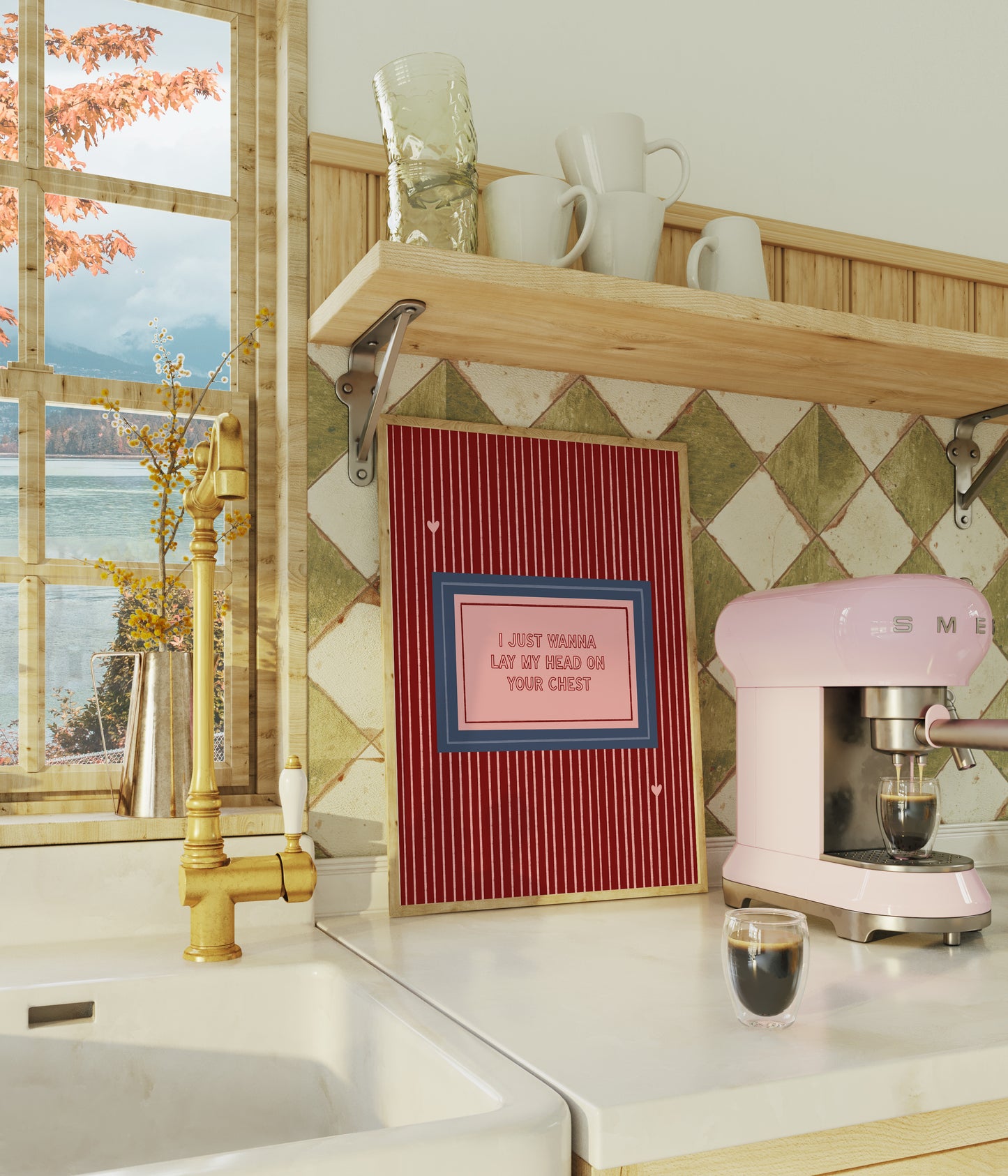 I Just Wanna Lay My Head On Your Chest Cute Couples Print