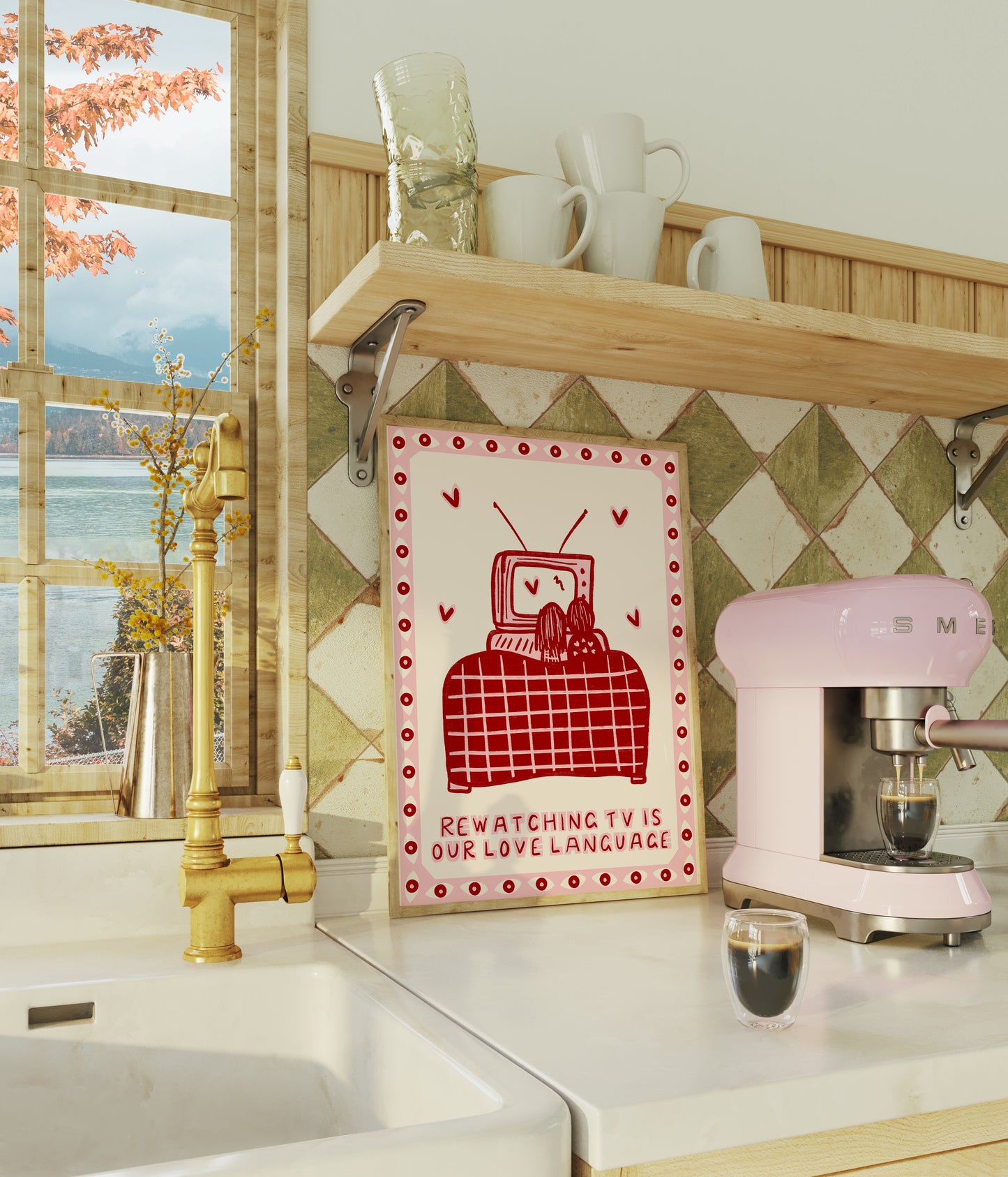 Rewatching TV Is Our Love Language Cute Couples Print