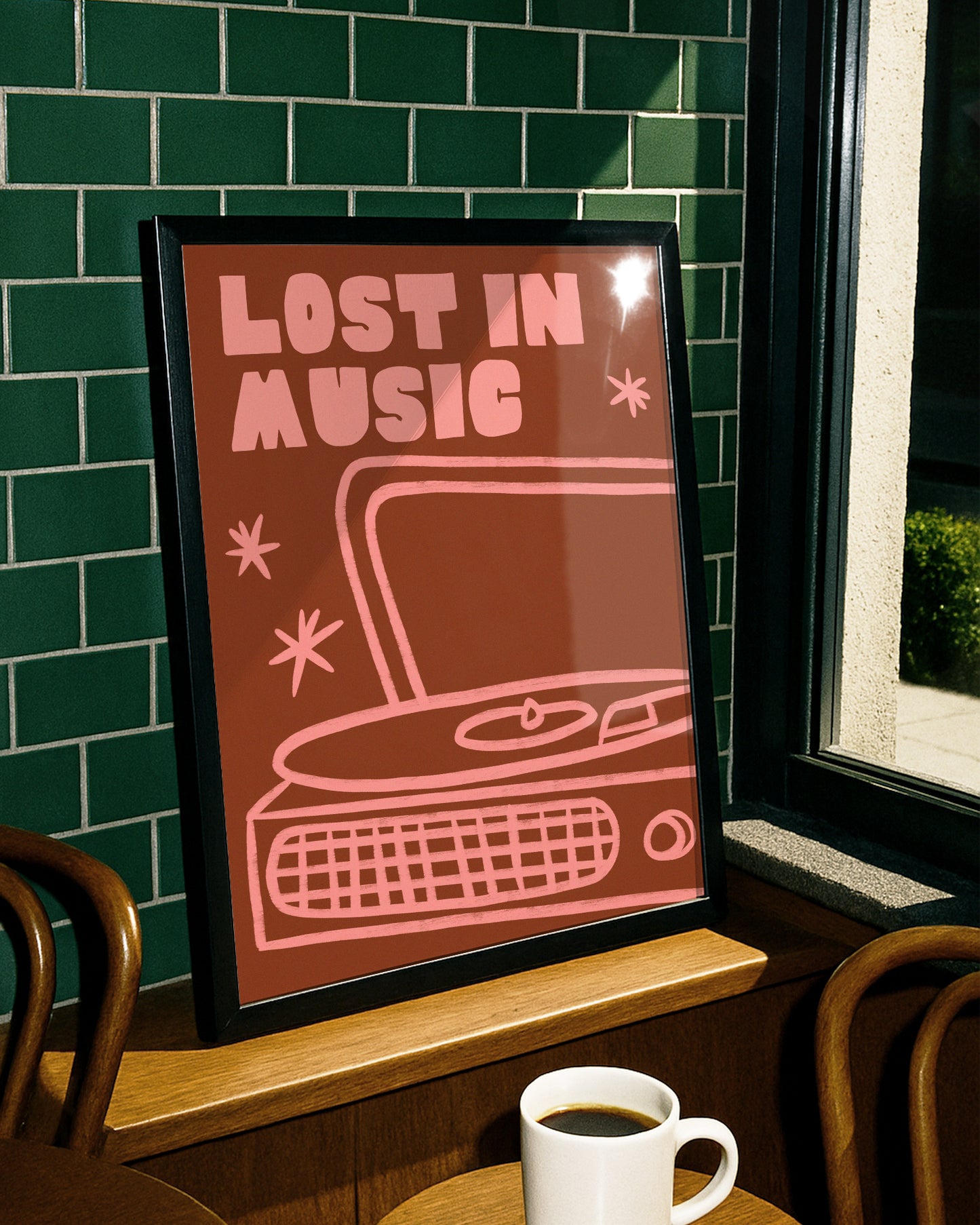 Lost In Music Record Player Print