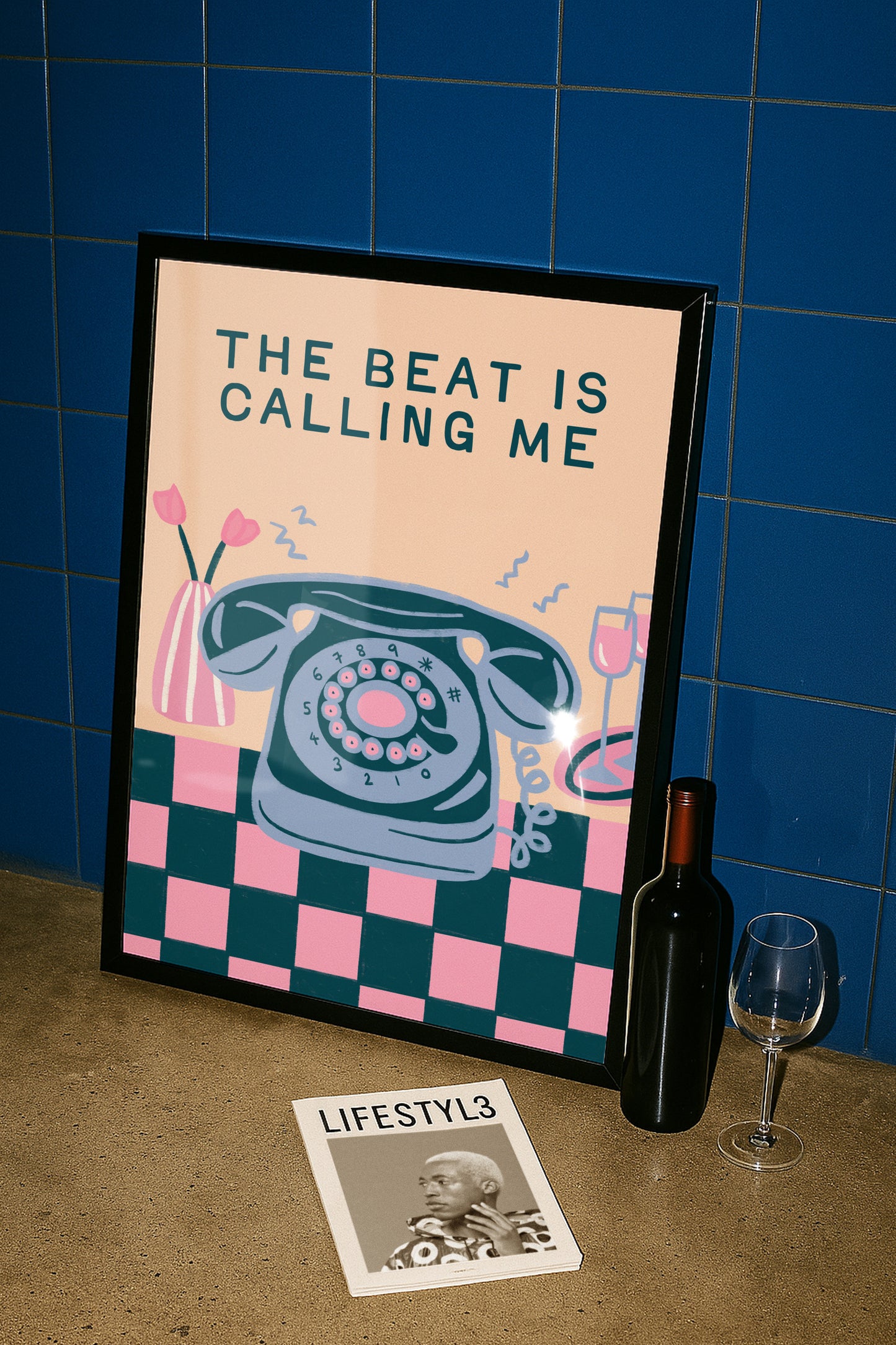 The Beat Is Calling Me Retro Music Print