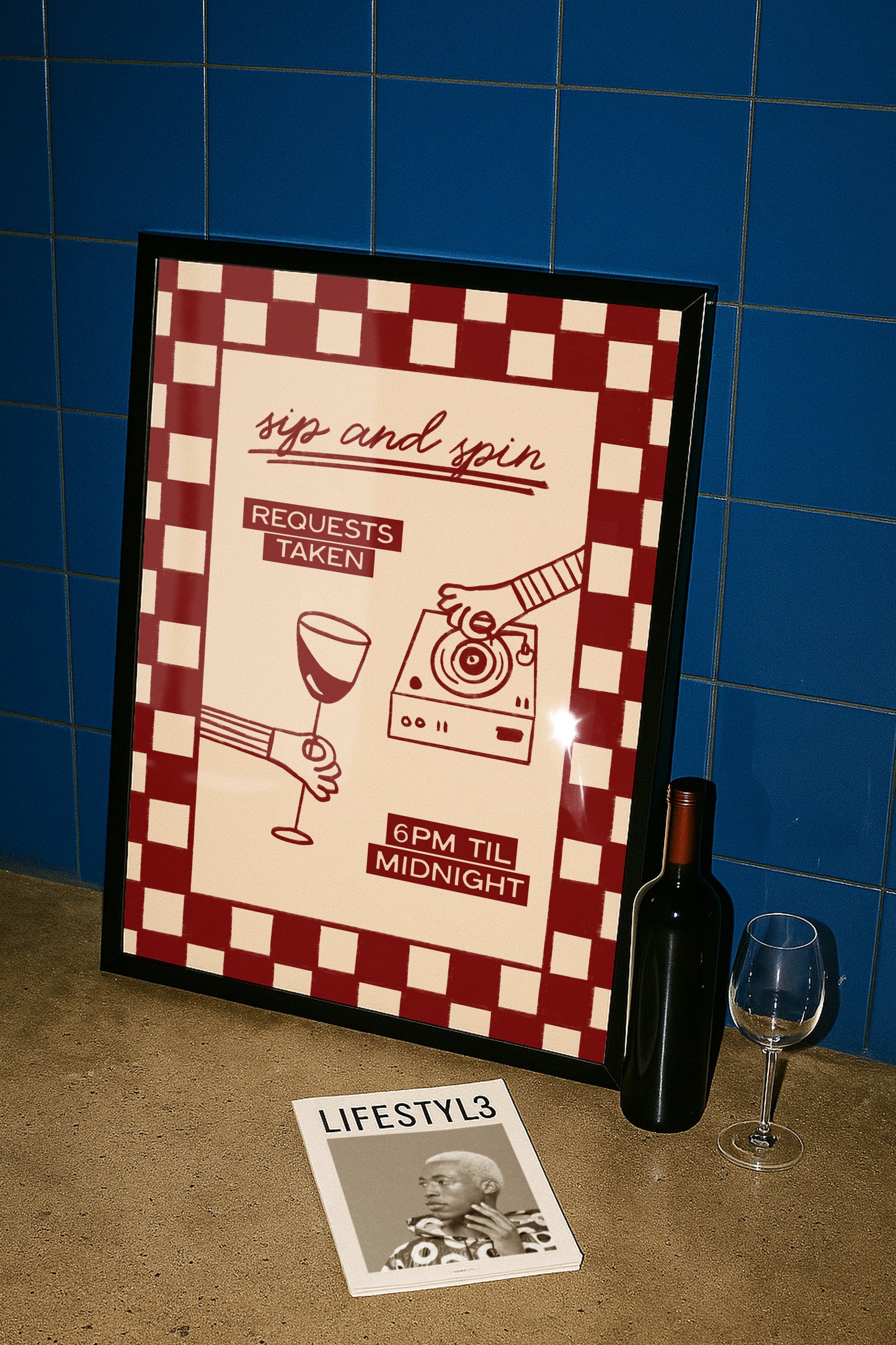 Sip and Spin Records Print