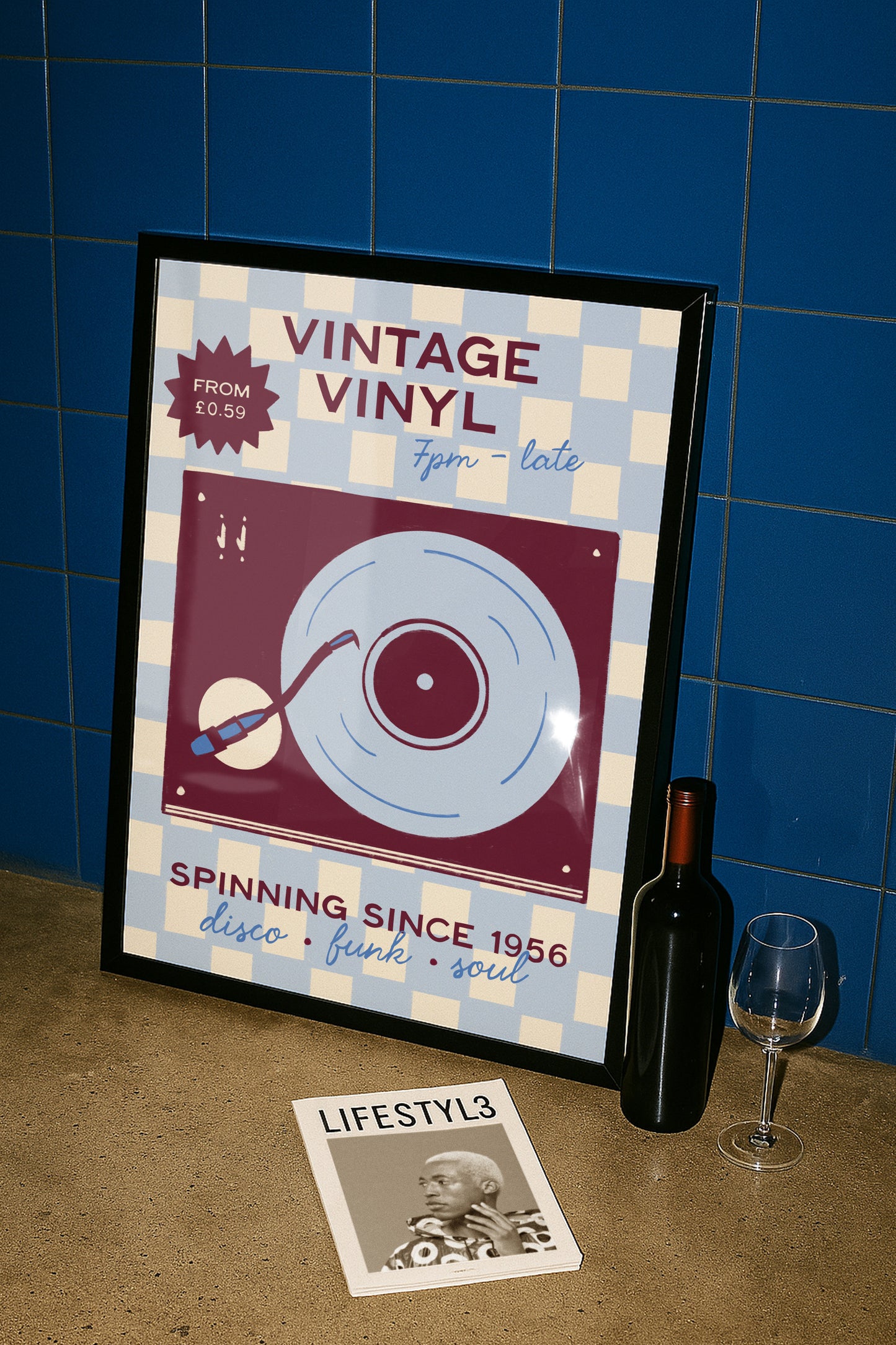Vintage Vinyl Music Print