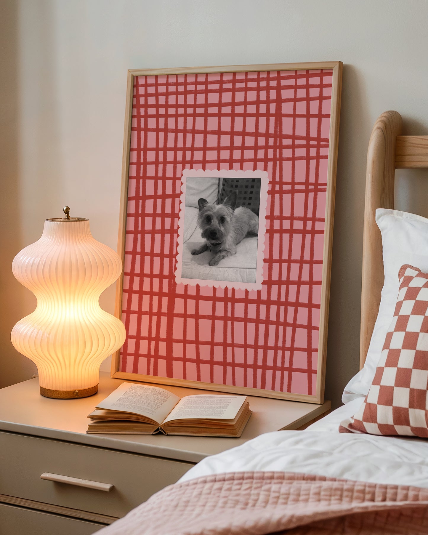Personalised Pink and Red Photo print