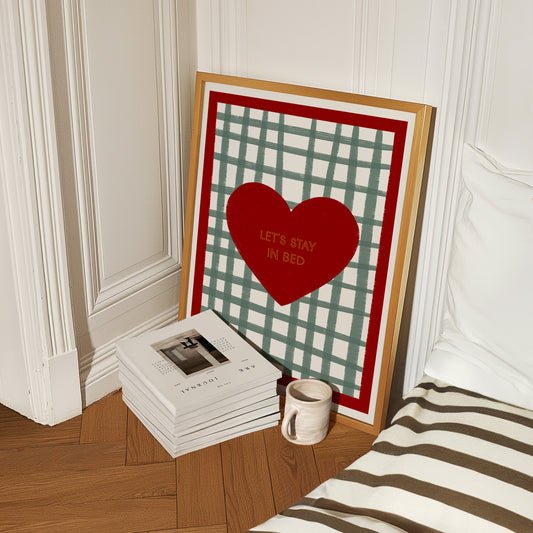 Let's Stay in Bed Checkered print