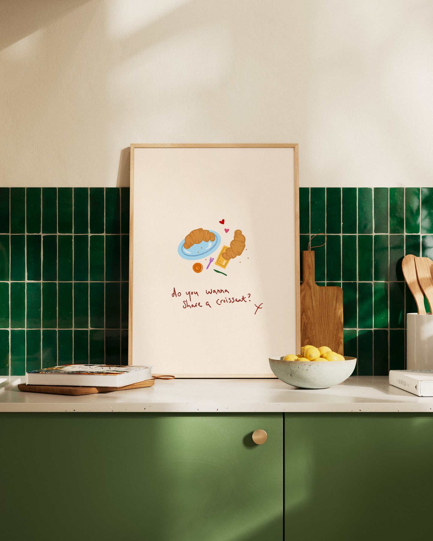 Do You Wanna Share A Croissant? Cute Pastry Print