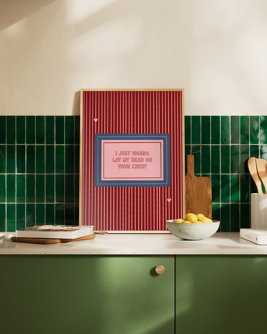 I Just Wanna Lay My Head On Your Chest Cute Couples Print