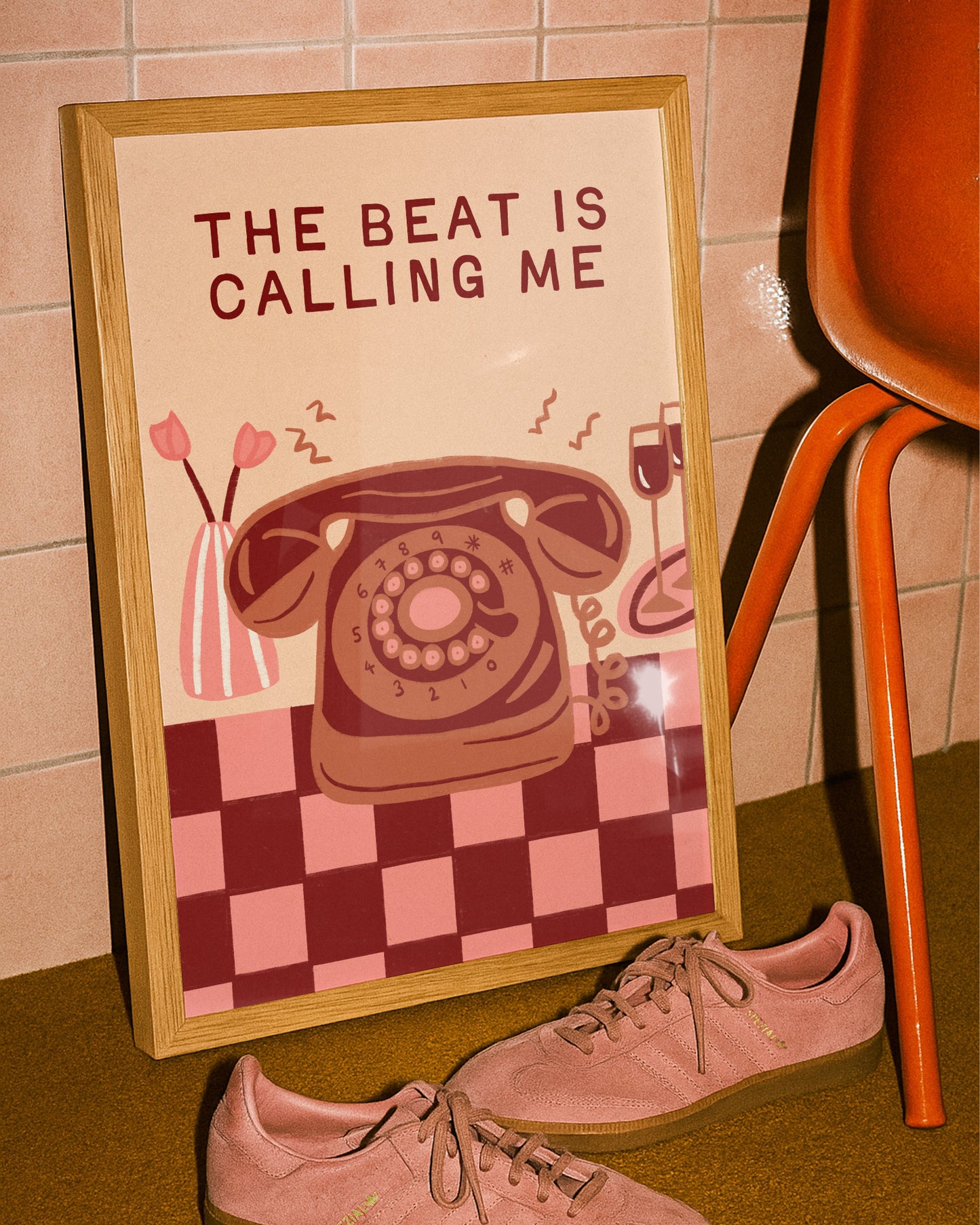 The Beat Is Calling Me Retro Music Print