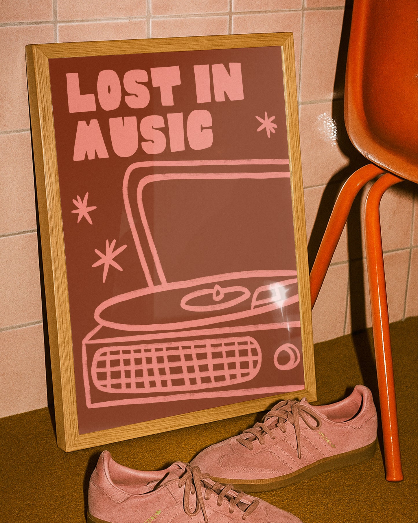 Lost In Music Record Player Print