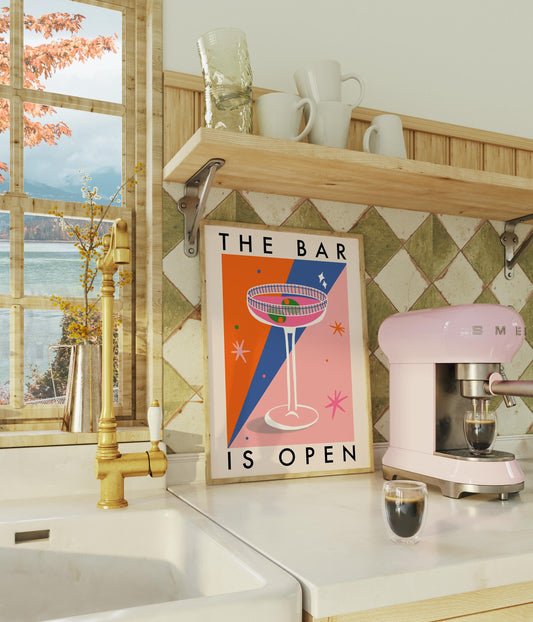 The Bar is Open Cocktail Print