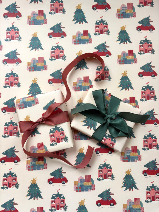 Christmas Winter Scene A2 Wrapping Paper Sheet