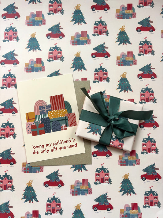Being My Girlfriend Is The Only Gift You Need Festive Card