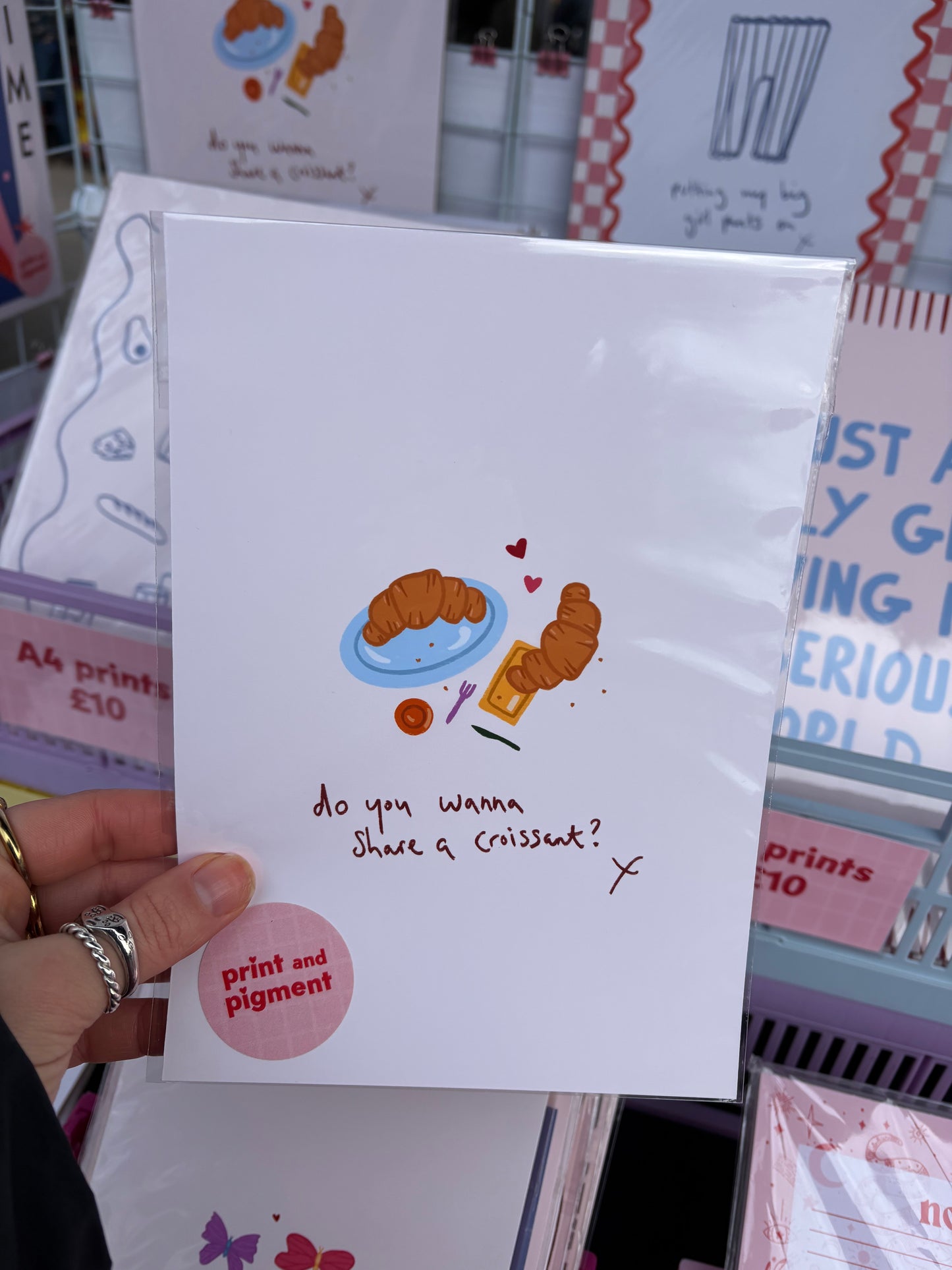 Do You Wanna Share A Croissant? Cute Pastry Print