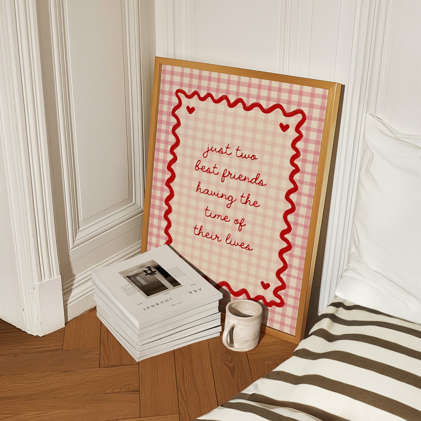 Just Two Best Friends Having The Time Of Their Lives Gingham Print