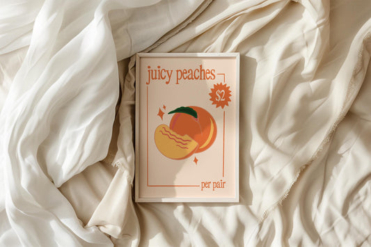 Juicy Peaches Vintage Market Print