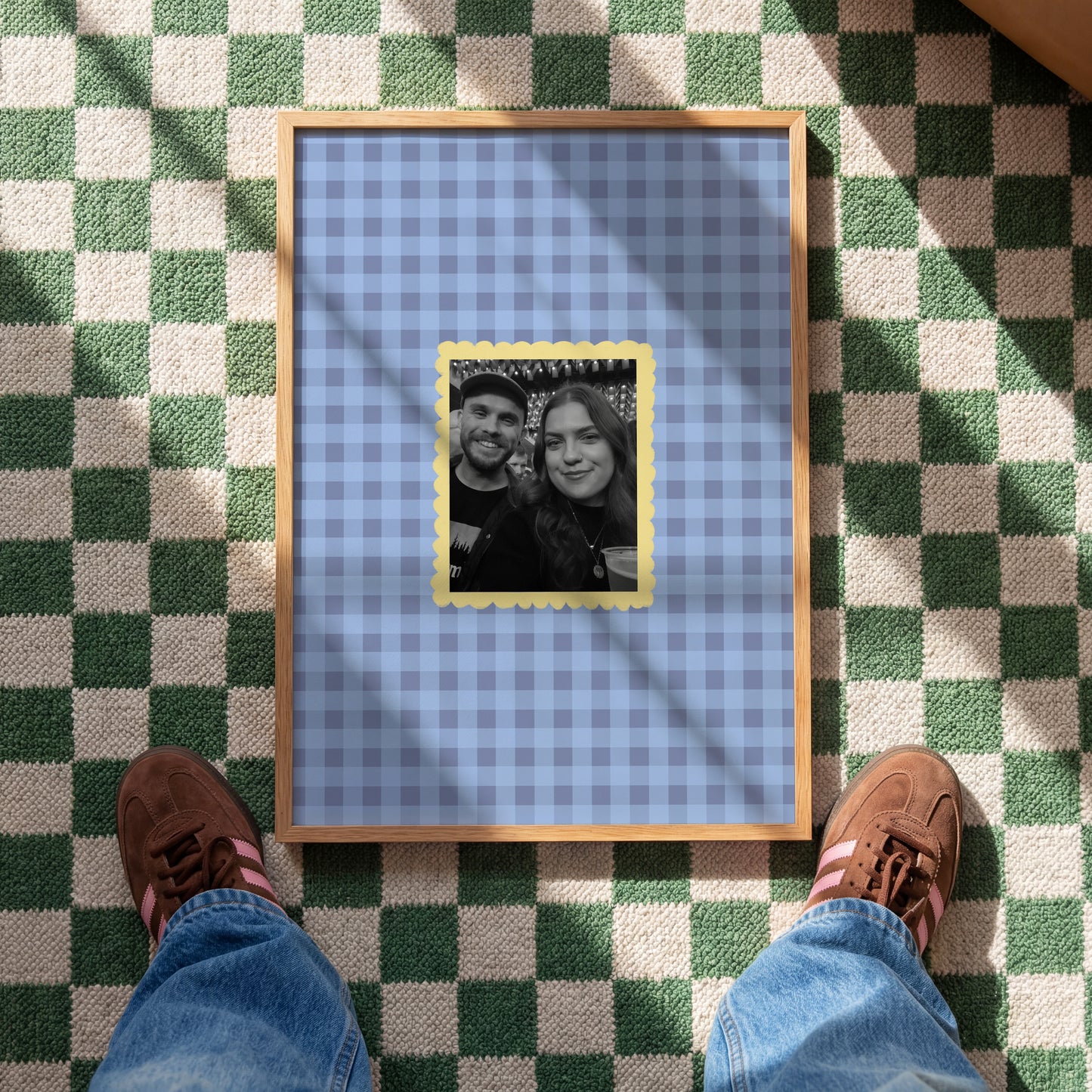 Personalised Gingham Photo print